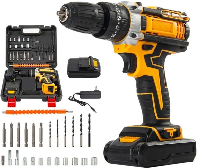 21V Akku-Schlagbohrschrauber – 1 Akku – Gelb