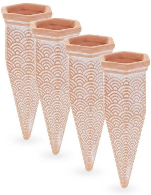 Set of 4 clay watering spikes