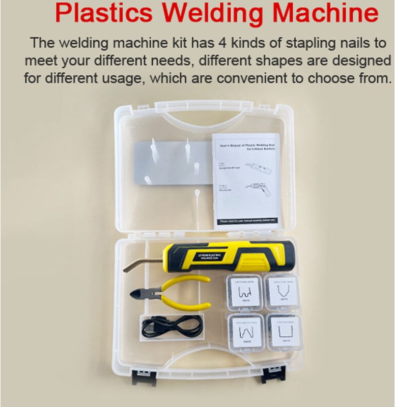 Tragbares Kunststoffschweißgerät, Reparaturset für Karosserierisse, Thermohefter, Kunststoffreparaturwerkzeug mit 400 Kl...