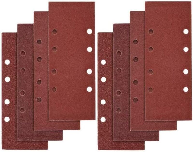 40 Blatt Schleifpapier 93x185 mm, geeignet für 8-Loch-Schleifmaschinen mit den Körnungen P40, P60, P80 und P100