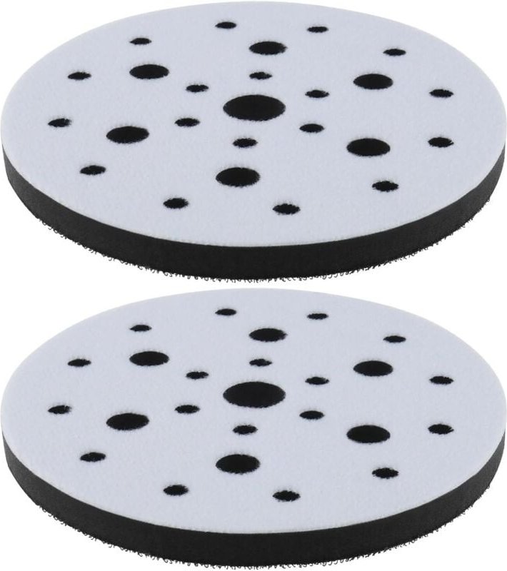 2-teiliges Set aus weichen Schwamm-Zwischenpads, 150 mm Durchmesser, 25-Loch-Klettverschluss, zur Verwendung als Polierp...