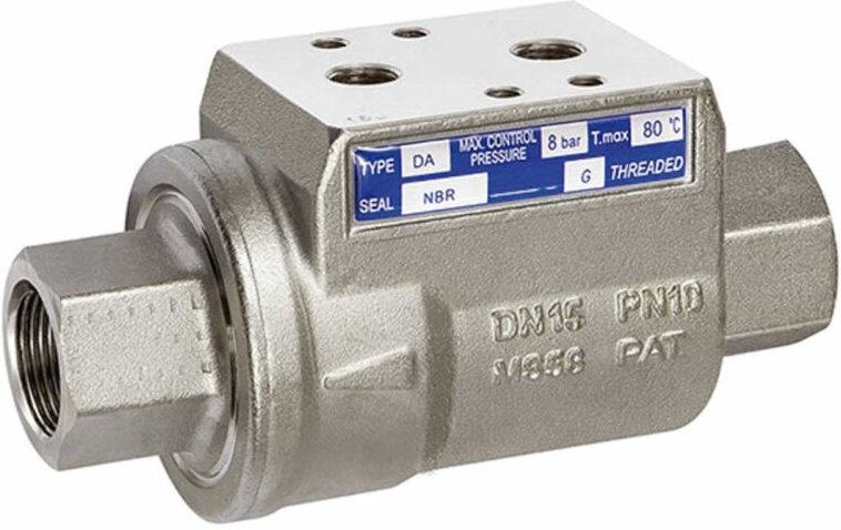 Sperrventil pneumat. bet., einfachw. nc, ms vern., fkm, Rp 3/8 - Riegler