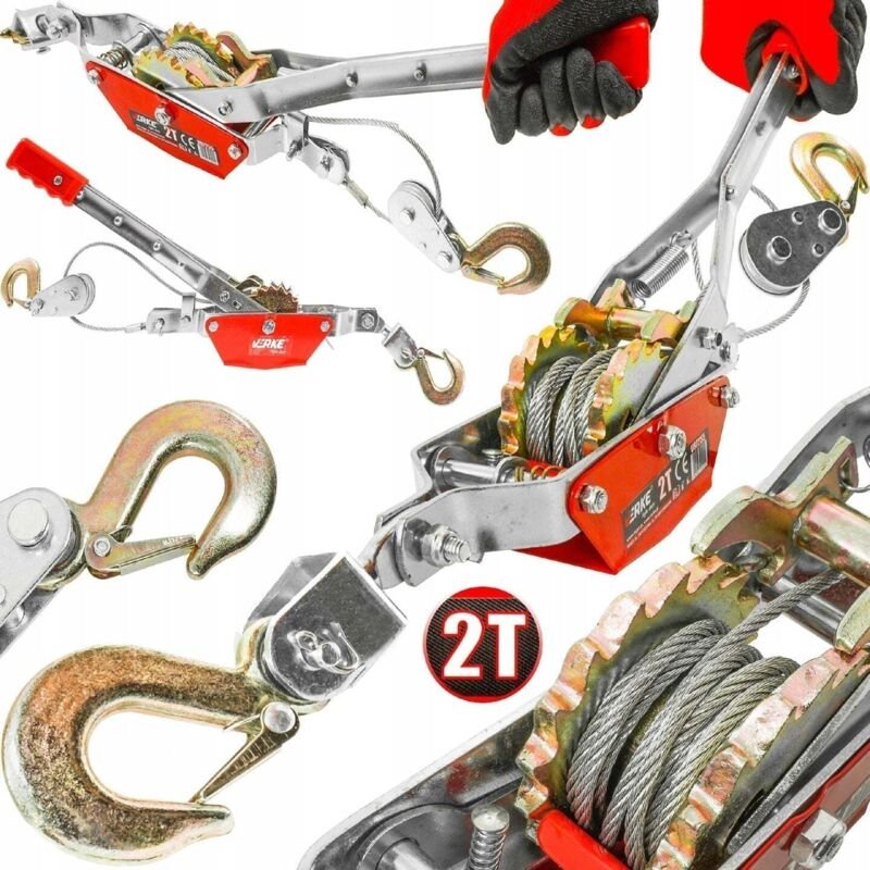 KraftPro Seilwinde Manuell 2T 2,5 m - Erleichtert Horizontaltransport Von Lasten