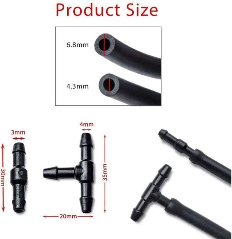 Scheibenwaschdüsen-Kit für Chrysler/Dodge Jeep Ram, 2 Meter Schlauch mit Anschluss 5303833AA