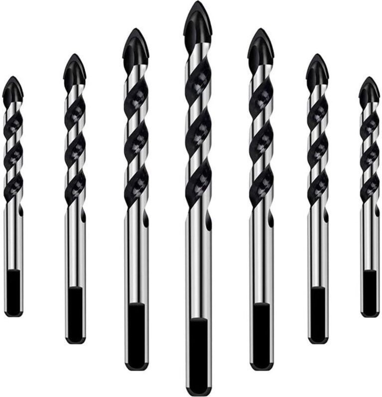 Set mit 7 Bohrern für Fliesen, Glas, Beton, Stein, Ziegel, Keramik und Spiegel (3 mm, 4 mm, 5 mm, 6 mm, 8 mm, 10 mm, 12 ...