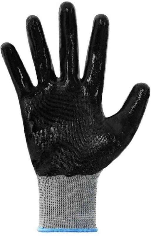 Arbeitshandschuhe 12 pcs Grau und Schwarz 9 / l Polyester vidaXL
