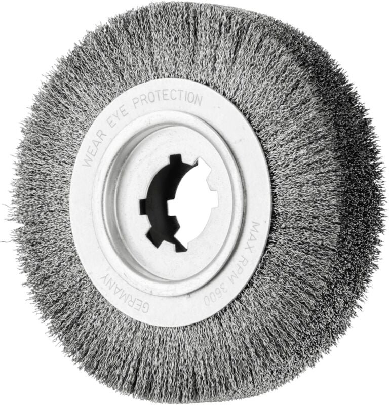 Entgratbürste ungezopft rbu ø 250x60x50,8 mm Bohrung Edelstahl-Draht-Ø 0,50mm stationär - Pferd