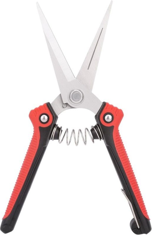 Robuste Gartenschere aus Edelstahl – Schwarz und Rot – 21 x 7,5 x 1,8 cm