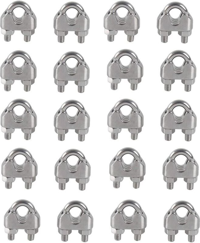 Csparkv - 20PCS M4 Kabelbinder u Clip Bolzen Kabel Clip 304 Edelstahl Kabel Klemme Sattel Draht Seil Clips für outdoor K...