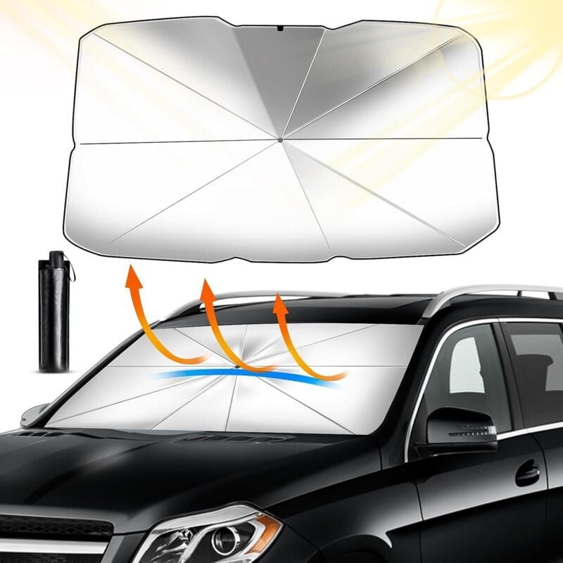 Sonnenschutzblende für die Frontscheibe, Auto-Sonnenschirm für SUV und LKW, blockiert 99,9 % der UV-Strahlen für Autos (...