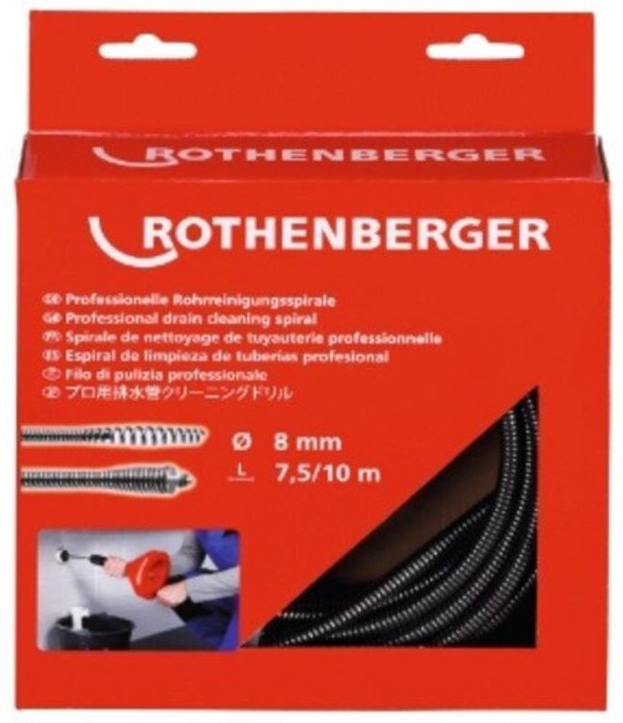 Rothenberger - Spiralwerkzeug rospimatic L.7,5m Spiralen-D.8mm m.Werkzeugkupplung u.Seele