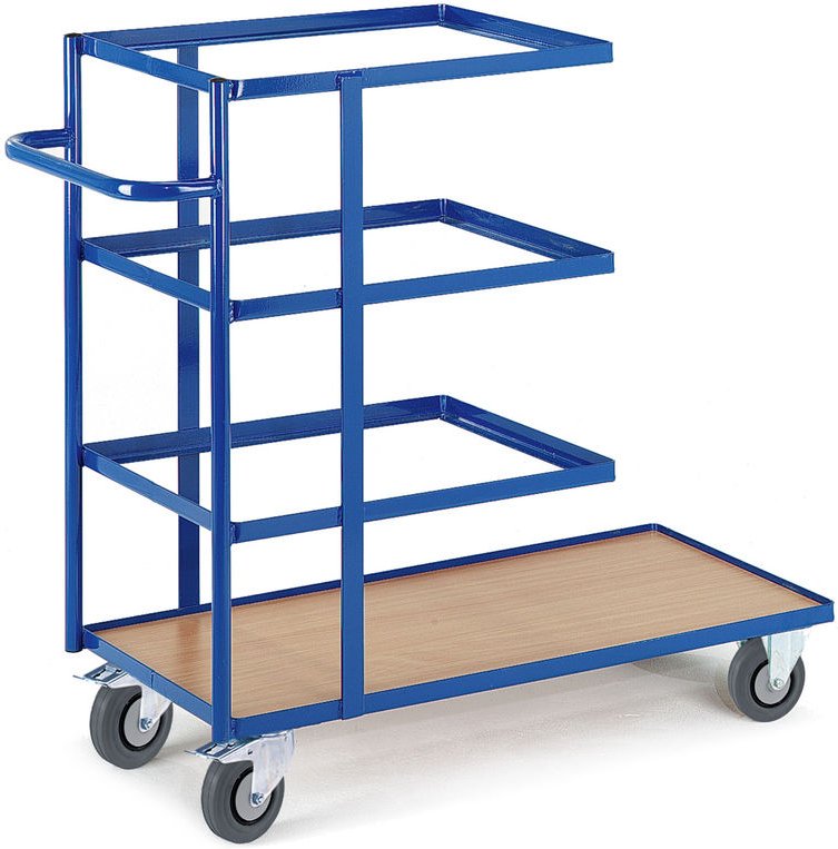 Rollcart Kommissionierwagen 1040x470mm in Buchendekor / 630x470mm Winkelstahl, offen