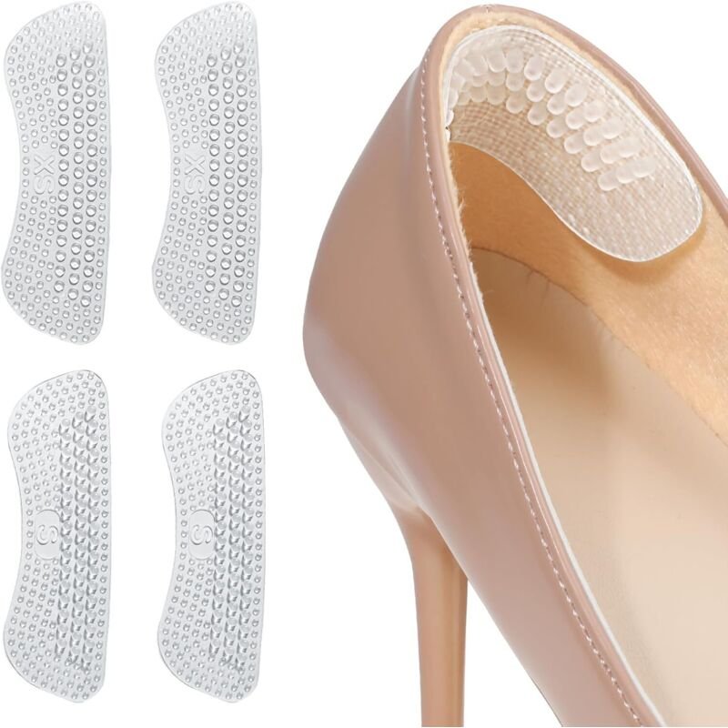Sollbry Paar Fersenpolster für High Heels, Silikon-Kissenpolster für zu große Schuhe, selbstklebende rutschfeste Schuhab...