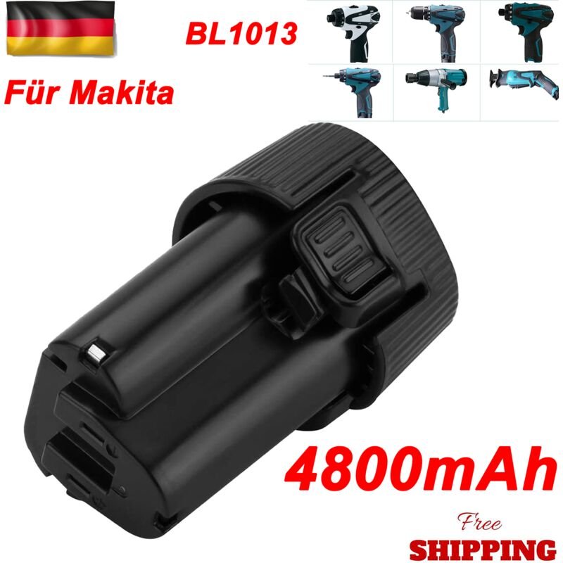 Pdstation - 10.8 v 4800 mAh Li-Ion Compatible with Makita Battery BL1013 BL1014 195332-9 194550-6 DF330D LCT203W Tool Ba...