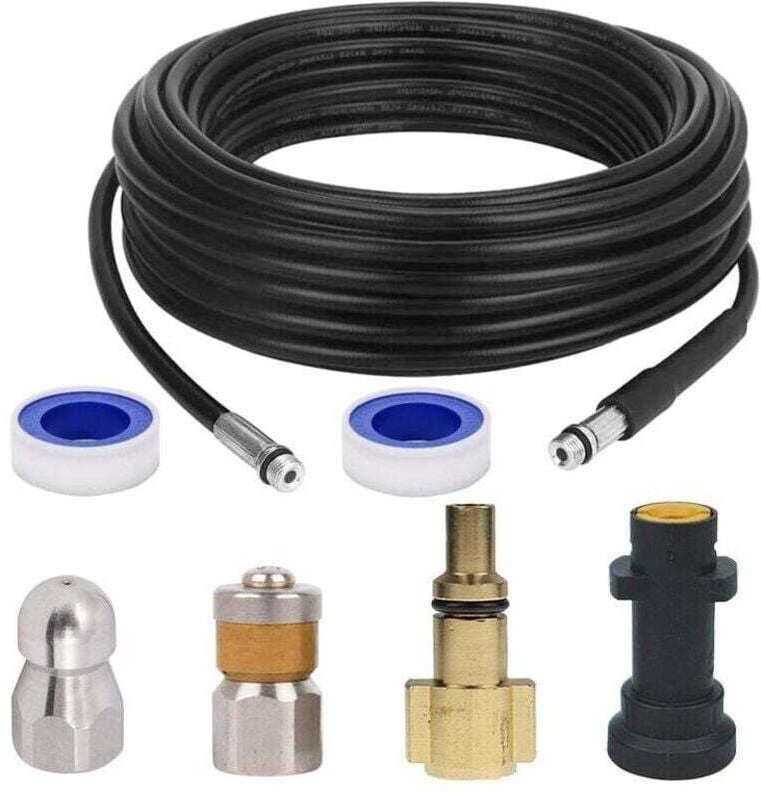 Abflussreiniger für Kärcher, Abflussreinigungsset mit Strahldüse und Rotationsstrahldüse für Kärcher K2-K7 Serie und LAV...