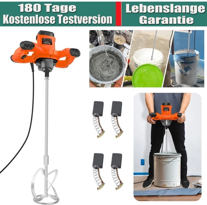Day Plus - Profi Rührwerk 3800 w Rührgerät Mörtelmischer Handrührwerk Betonrührer Rührer