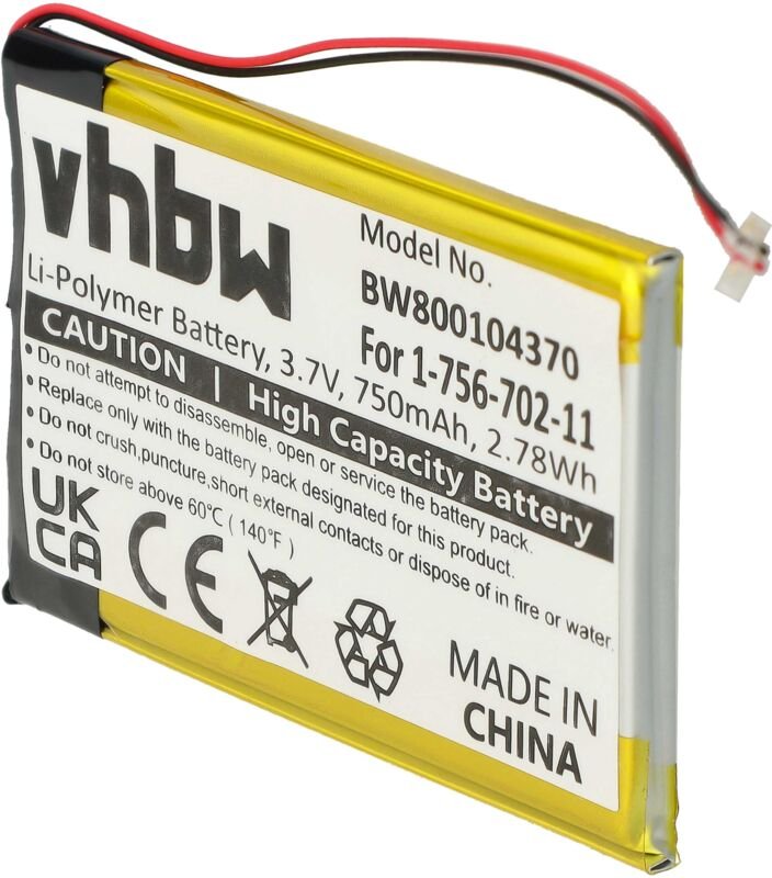 Vhbw - Akku kompatibel mit Sony NWZ-A726, NWZ-A728, NWZ-A729BLK, NWZ-A818BLK, NWZ-A826 MP3-Player Musik Player (750mAh, ...