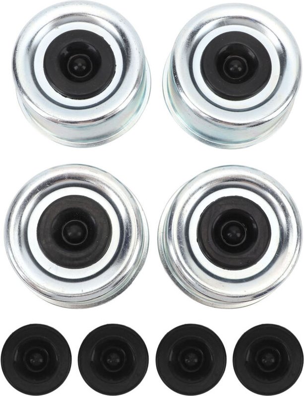 Anhänger-Radkappe, Anhängerachsenstaub 4 Stück Metall Gummi mit Dichtungen Anhängernabe zum Schmieren für 7000 bis 8000 ...