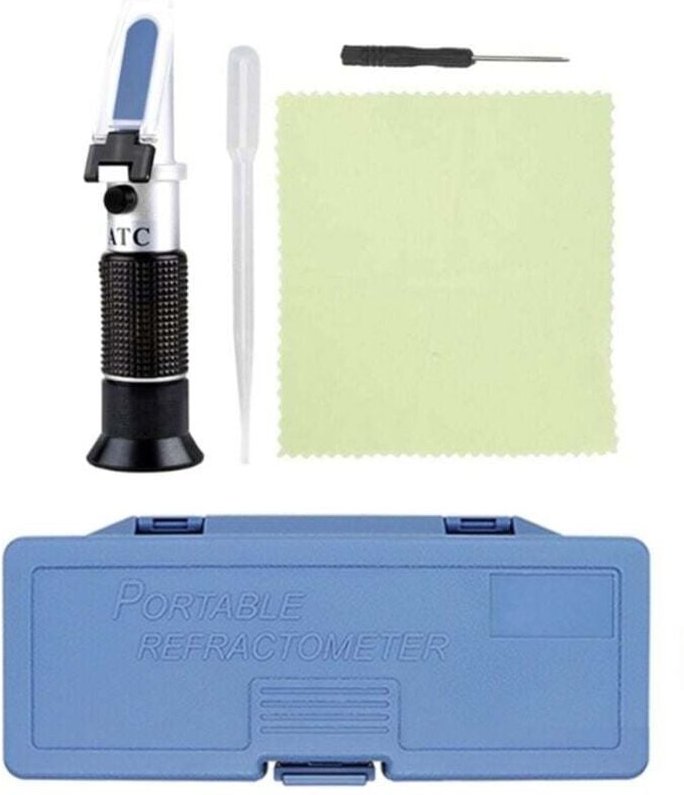 Honigrefraktometer mit ATC, Refraktometer zur Bestimmung der Honigfeuchtigkeit, tragbares multifunktionales Gefrierpunkt...