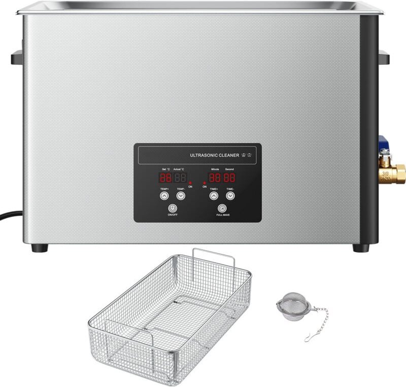 Mophorn 30 L Ultraschallreiniger, professionelle Reinigungsmaschine mit Korb & Digitalanzeige, 480 W Edelstahl 40 kHz fü...