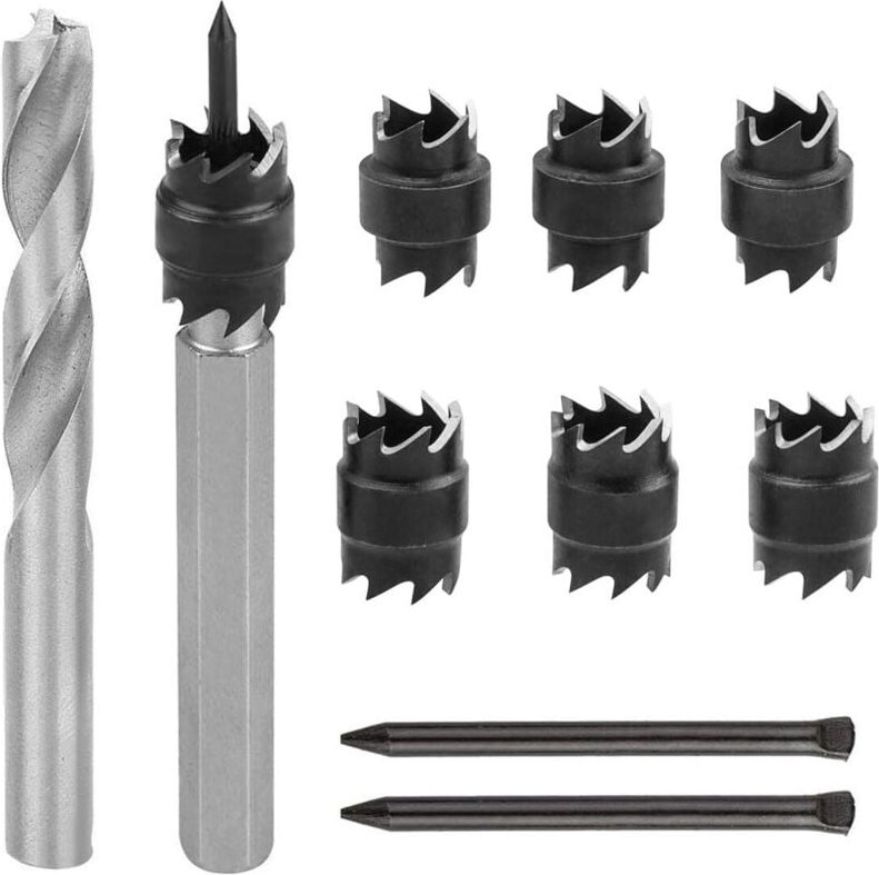 Satz mit 10 HSS-Punktschweißbohrern (3/8" und 5/16") für Punktschweißen, Schweißfräser und Lösungsmittelbohrer für autom...