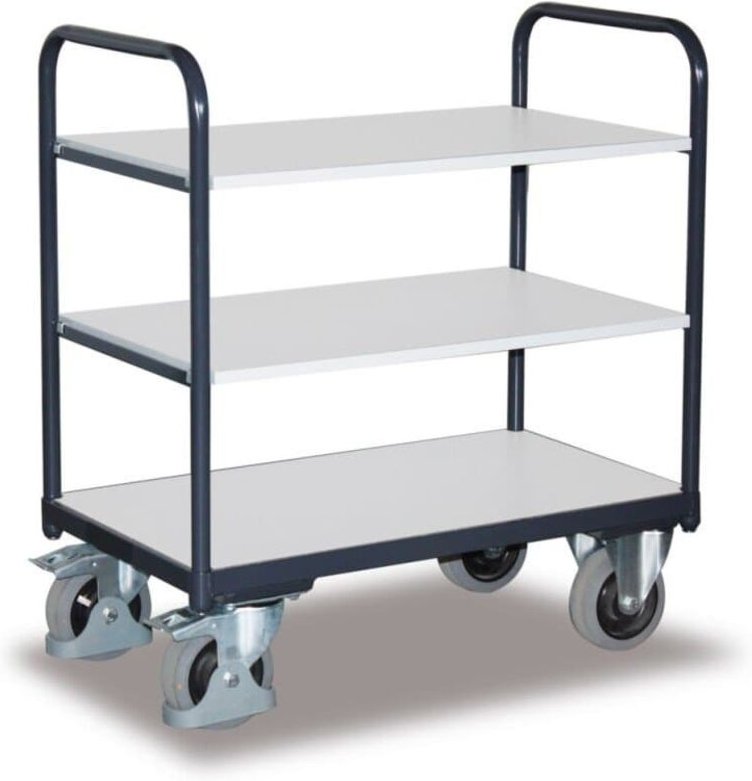 VARIOfit ESD Etagenwagen, niedrig mit 3 Ladeflächen 1000x700mm