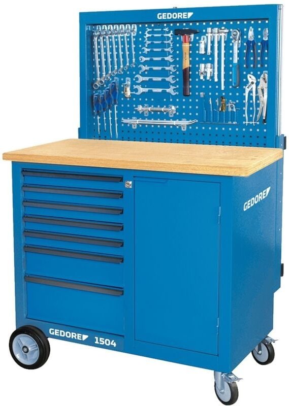 Br 1504 0511 l Rollwerkbank mit Rückwand