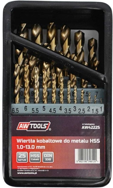 Awtools wiertło Metall kobalt kpl.25szt
