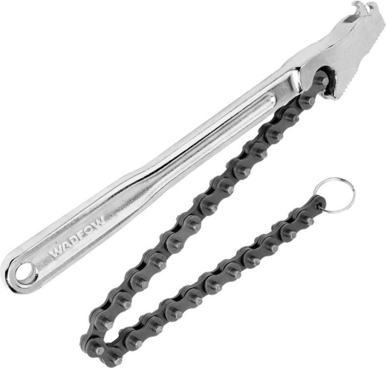 WADFOW Kettenschlüssel für Rohre Ø60-110 mm, 420 mm, geschmiedeter Griff, verchromt