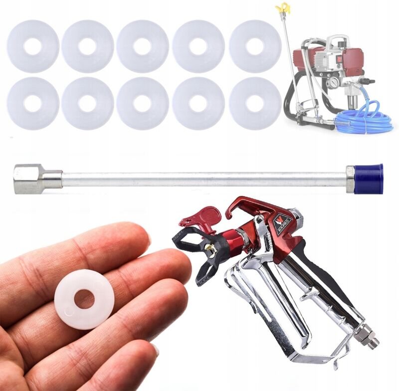 Rosfix Set Farbspritzpistole RX-PRO – Mit Düse 517 & Schutz, 30 cm Spritzlanze, 10x Dichtung 7/8" 248 bar, 1/4" Anschlus...