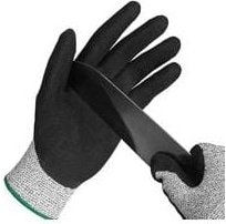 Anti-Schnitt-Handschuh, Austernhandschuh, Edelstahl-Drahtgeflecht, Schutzstufe 5, geeignet für Arbeitshandschuhe zum Aus...