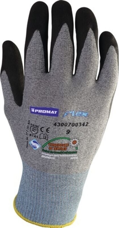 PROMAT Handschuhe Flex N Größe 10 grau/schwarz EN 388 PSA-Kategorie II