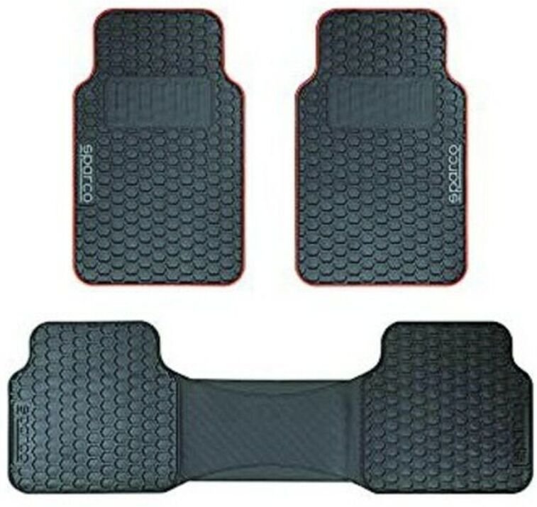 Auto-Fußmatten-Set Sparco SPCF500RD Schwarz/Rot Schwarz Rot (3 pcs)