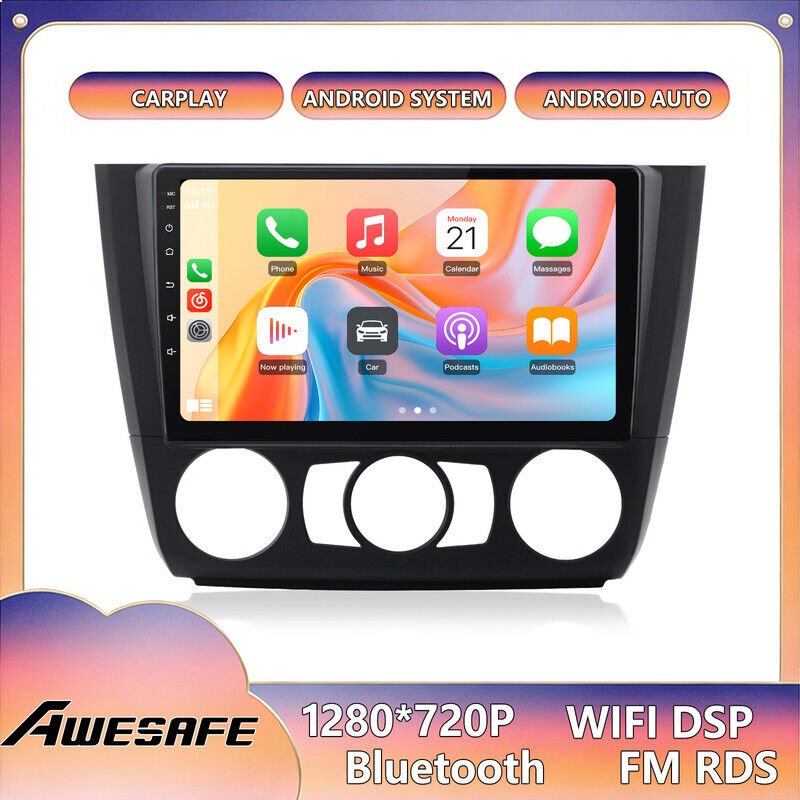 AWESAFE Android 13 Autoradio für BMW 1er Serie E81 E82 E87 E88 (2004–2011) 2GB+64GB 9" Bildschirm CarPlay Android Auto G...