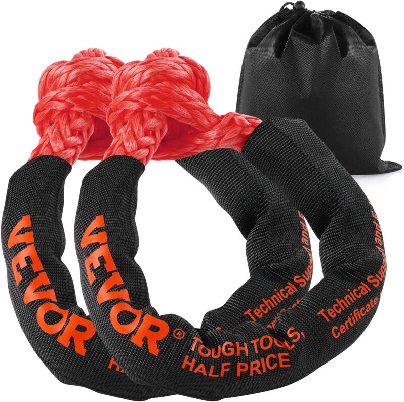 VEVOR Weiche synthetische Schäkel, 12,7 x 558,8 mm, 2 Stück Bergungs-Abschleppschäkelseil, Bruchfestigkeit 20 Tonnen, Au...