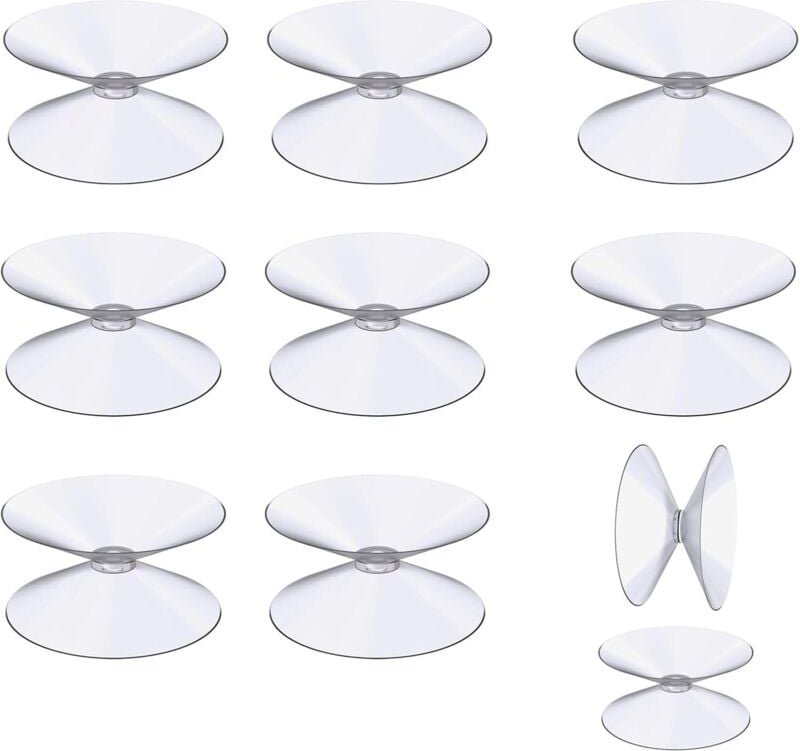 Bluedeer - Doppelseitige Saugnäpfe 8 Stück Kleine Saugnäpfe 40mm, Transparente pvc Kunststoff Saugnapf, Rutschfest Plast...