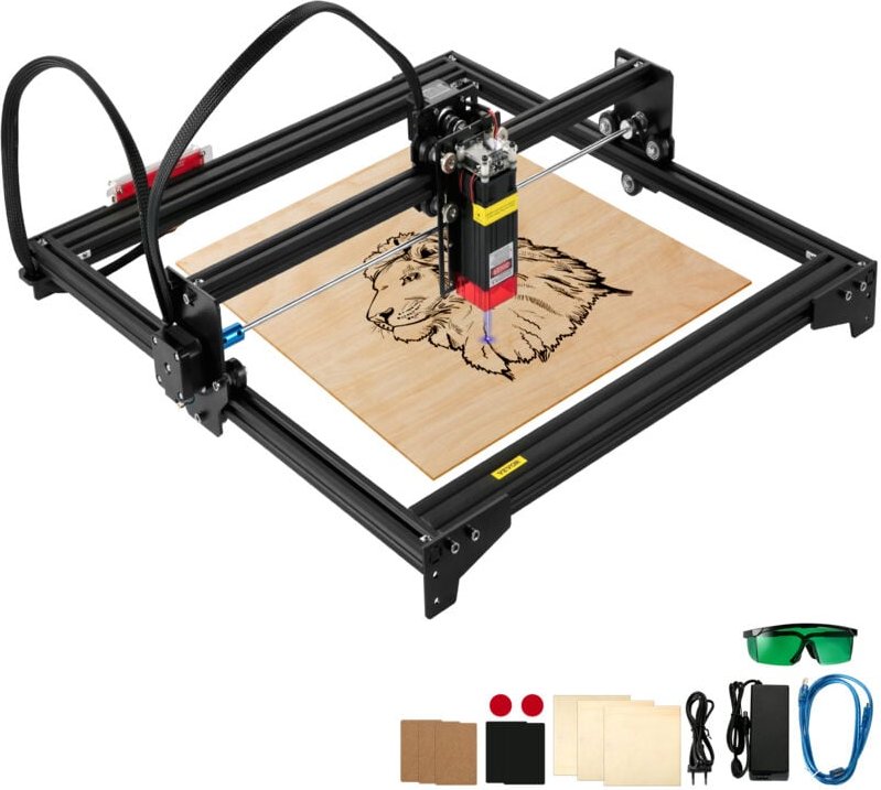 Desktop-Lasergravierer, 5,5 w Leistung, 16,1 x 15,7 Zoll große Gravurfläche, schwarz - Mophorn