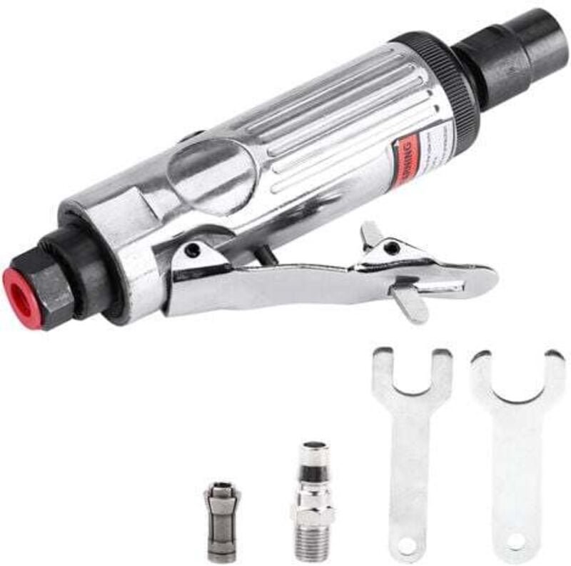 Druckluft-Winkelschleifer, geräuscharmer Druckluftschleifer, für Formwerkzeuge (Silber)