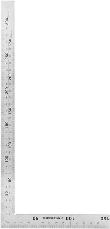 Ej.life - Schreinerwinkel mit Anschlag, 90 Grad Anschlagwinkel Zimmermannswinkel, Winkel aus Edelstahl, Anschlaglineal K...