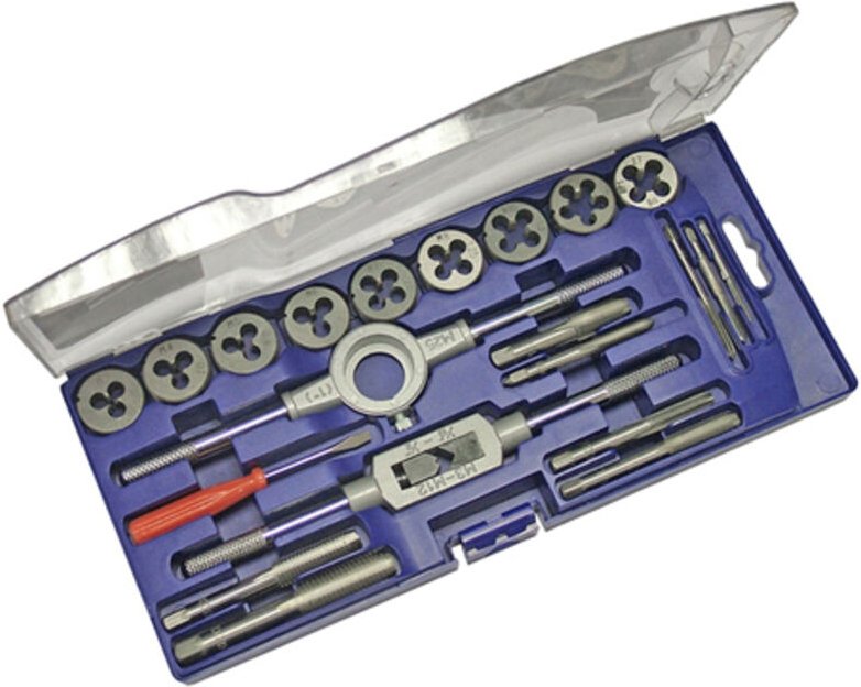 21-teiliger Gewindebohrer- und Schneideisensatz aus Kunststoff OUTIFRANCE