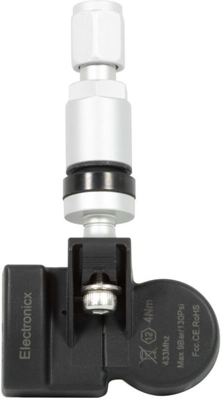 4 Reifendrucksensoren RDKS Sensoren Metallventil Silber für Nissan Pixo 01.2009-12.2014