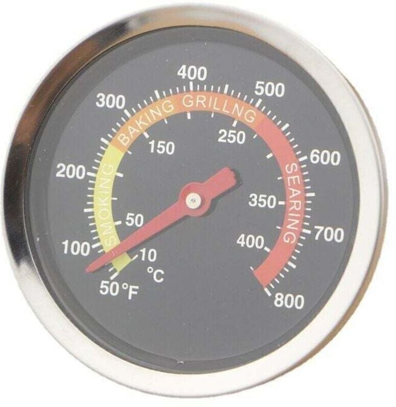 Edelstahlthermometer für Grill, Smoker, Thermometer, Temperaturanzeige von 10-400°C, Edelstahl