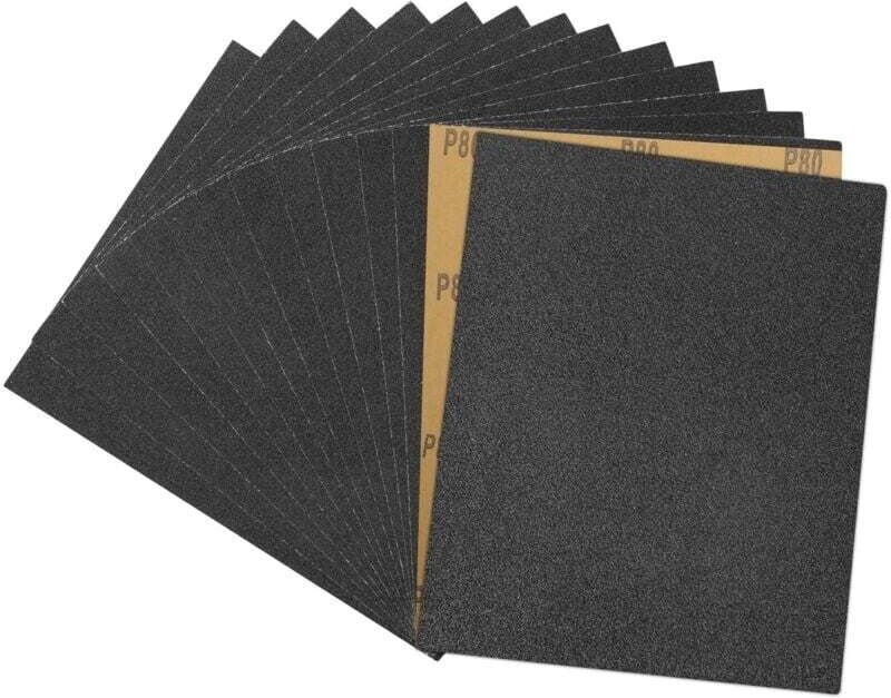 Schleifpapier, Körnung 80, zum Polieren von Metall, Holz und Autos, 15 Stück, 230 x 280 mm