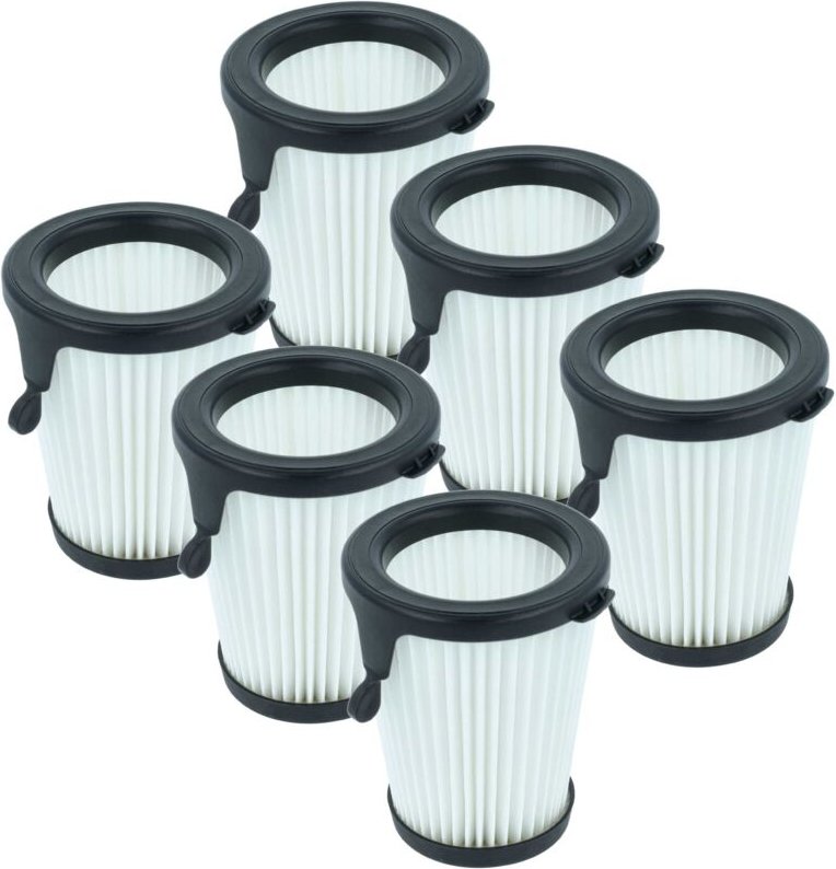 vhbw 6x Staubsaugerfilter Ersatz für Milwaukee 49-90-1950 für Staubsauger - HEPA-Filter Schwarz Weiß