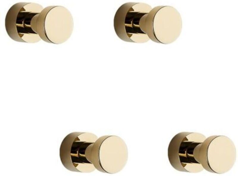 Handtuchhaken Gold 4er-Pack Rostfreie Metall-Kleiderhaken und Garderobenhaken, Klebe- oder Wandmontagehaken für das Bad