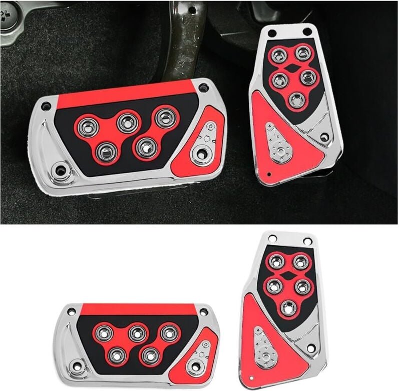 Geeignet für 2 rutschfeste Autopedale, Brems- und Gaspedalabdeckungen für Automatikgetriebe, kein Bohren erforderlich, u...