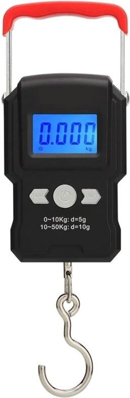 Lntyq - Balance a Crochet Suspendue, Double Precision, Retroeclairage De L'Ecran Lcd, 50Kg / 5G,210x65x30mm