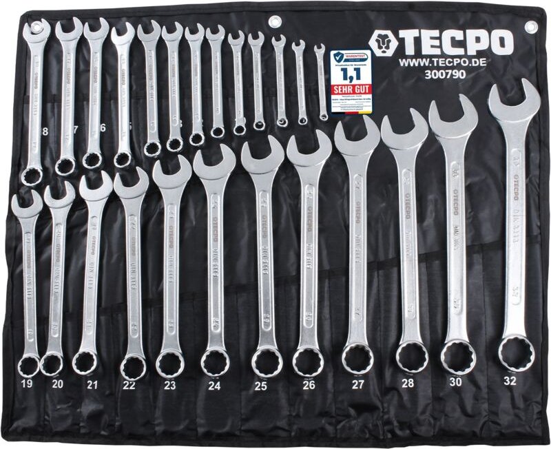 TECPO Maul-Ringschlüssel-Satz 25-teilig Ring Maulschlüssel Werkzeug Schlüssel Set, 6-32mm