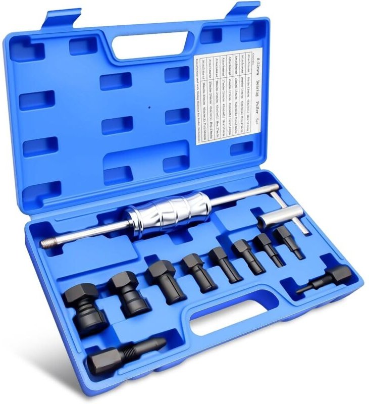 Set mit 12 Innenlagerabziehern inklusive Gleithammer und verstellbaren Klemmen (8–32 mm) für Auto, Motorrad und Fahrrad