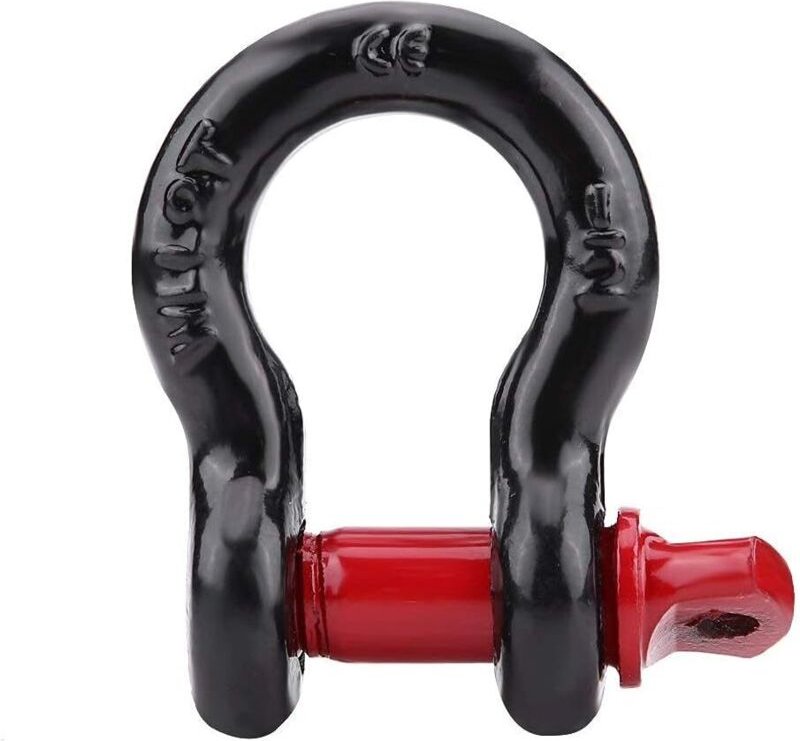 Schwarze und rote D-Ring-Schäkel, Tragfähigkeit 4,75 t / 10.000 lbs – 8 t / 17.000 lbs, Stahl + verzinkt, für Abschleppw...